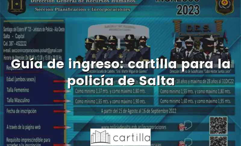 Guía de ingreso: cartilla para la policía de Salta